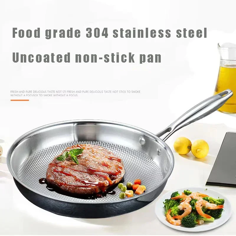 Cast Iron Skillet - Frigideira 304 frigideira de aço inoxidável