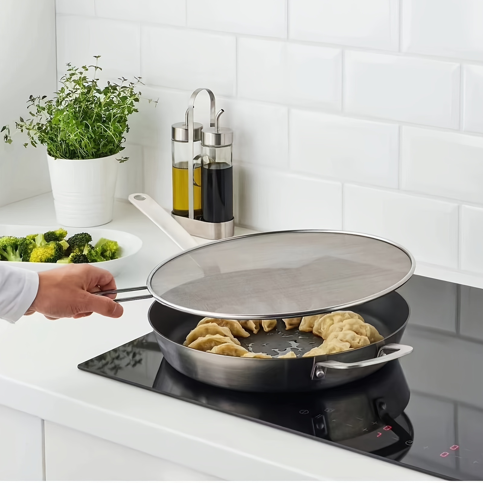 Kitchen Gadgets For Cooking - Tampa Anti-respingos de Aço Inoxidável para