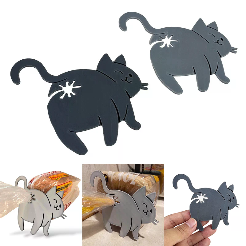 3d gato bunda pão saco clipe l - Kitchen Gadgets Novelty avaliação e preço