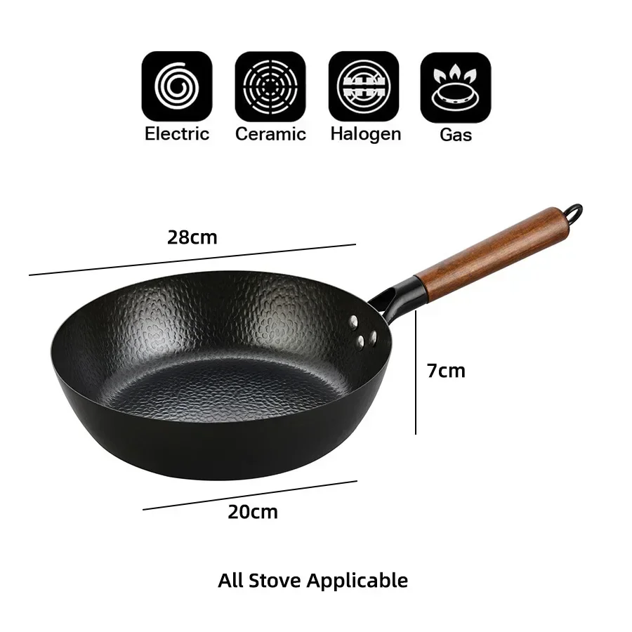 Ferro Wok de alto grau sem rev - Cast Iron Skillet avaliação e preço
